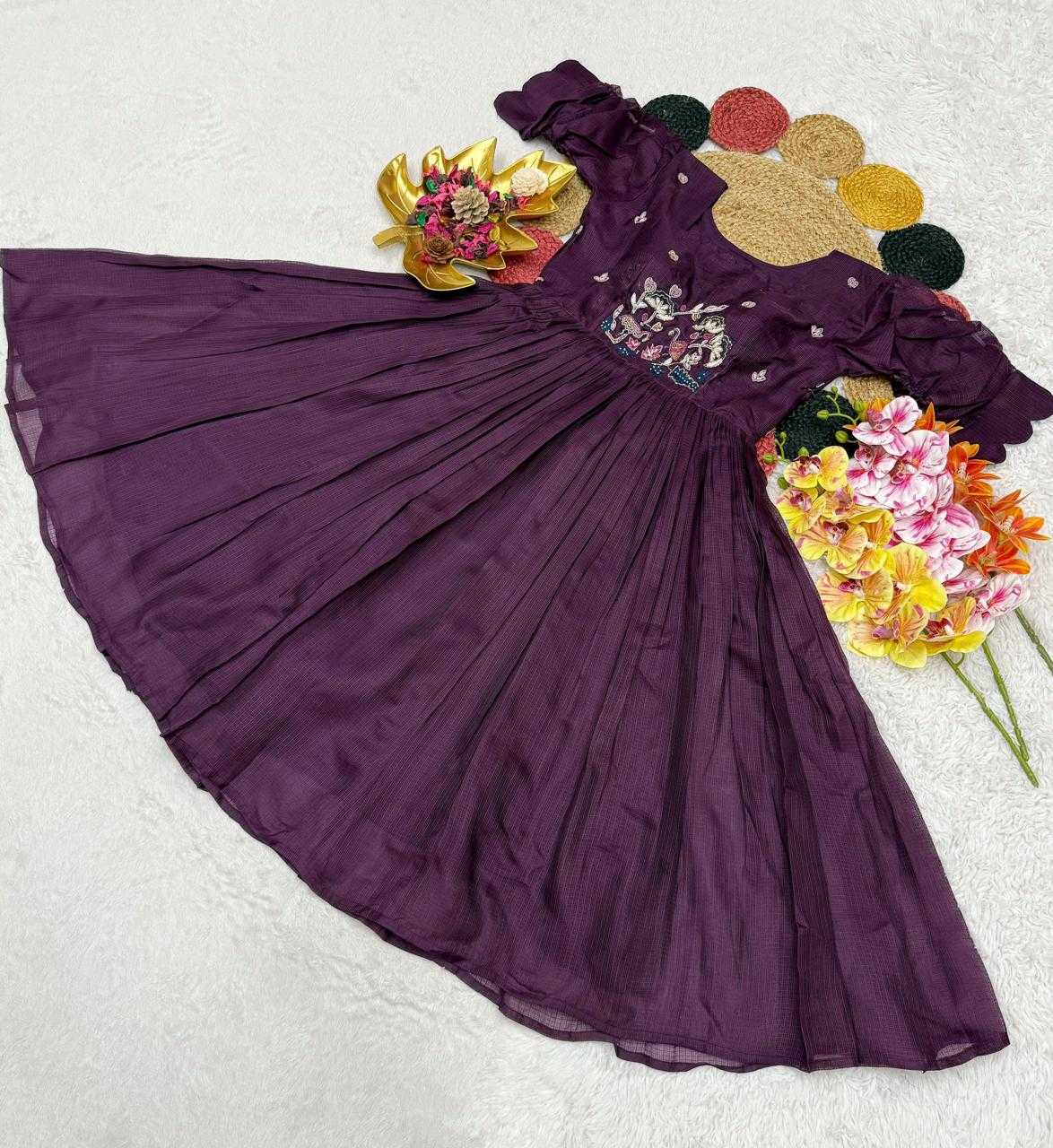 Ynf Soft Kota RIN235 105 Kids Wear Festive Collections Wholesale Kids Gown Kids Ethnic Gowns Kids Festive Wear Manufacturer- Kids Exports