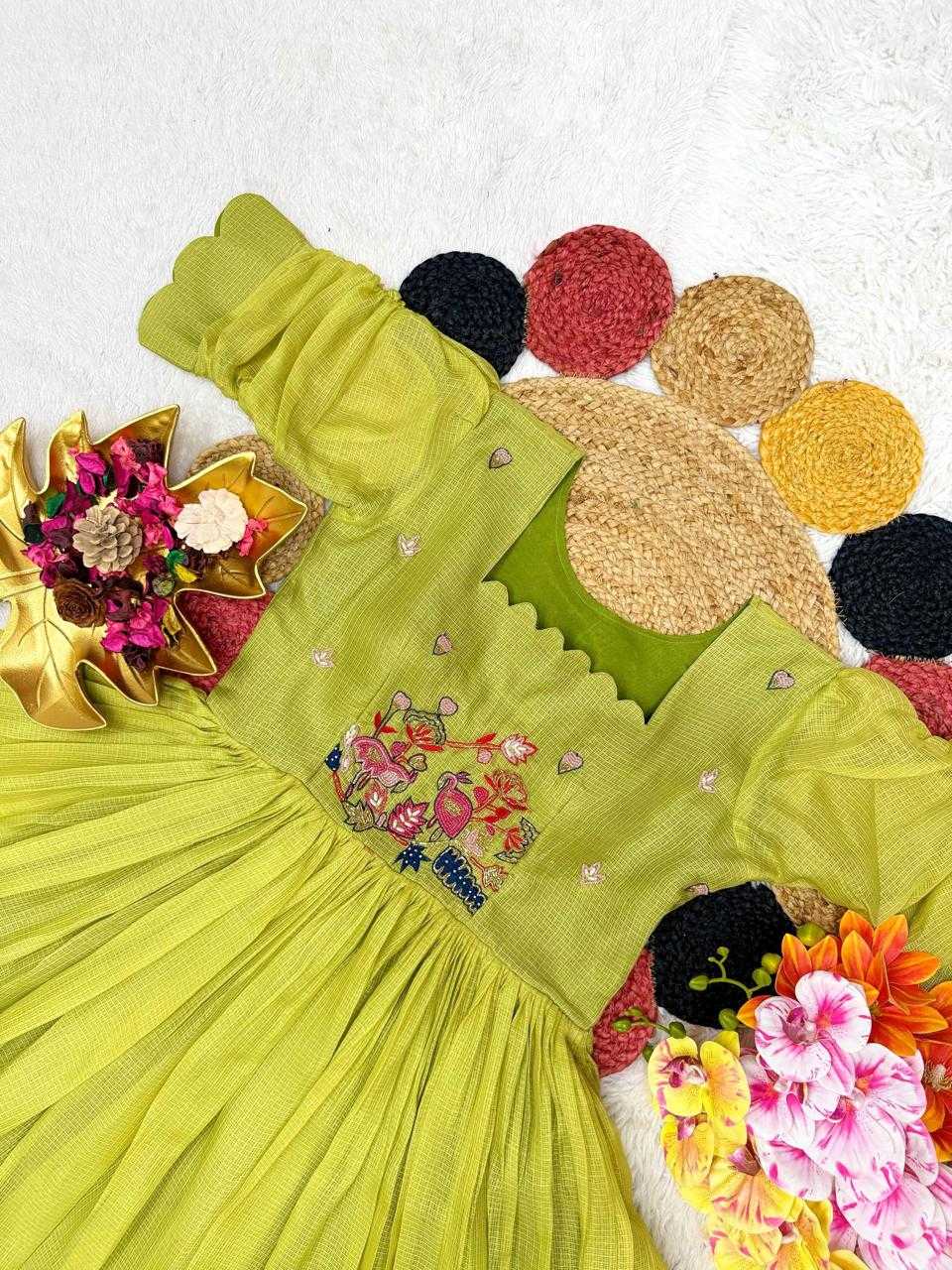 Ynf Soft Kota RIN235 105 Kids Wear Festive Collections Wholesale Kids Gown Kids Ethnic Gowns Kids Festive Wear Manufacturer- Kids Exports