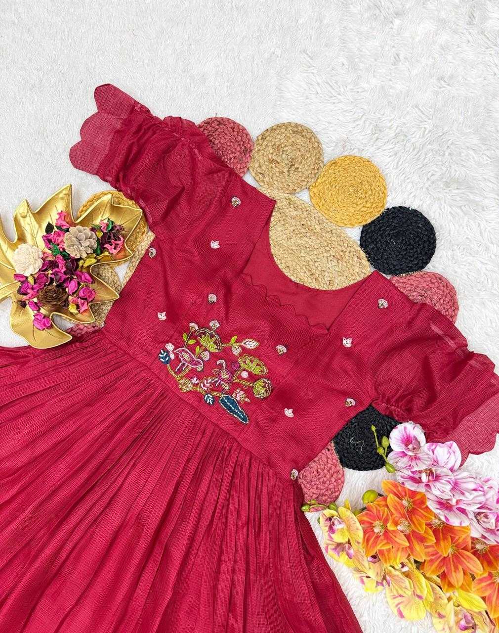Ynf Soft Kota RIN235 105 Kids Wear Festive Collections Wholesale Kids Gown Kids Ethnic Gowns Kids Festive Wear Manufacturer- Kids Exports