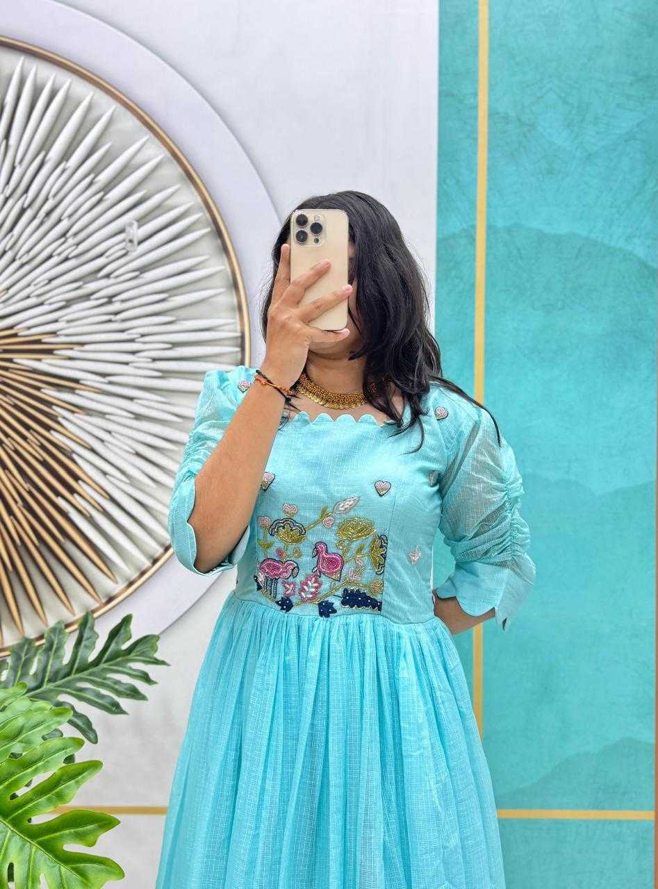 Ynf Soft Kota RIN235 105 Kids Wear Festive Collections Wholesale Kids Gown Kids Ethnic Gowns Kids Festive Wear Manufacturer- Kids Exports