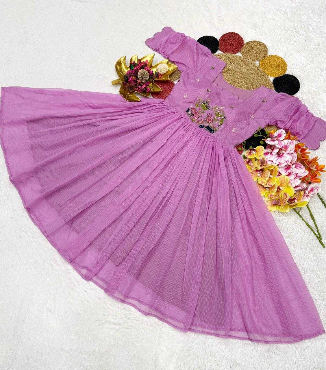 Ynf Soft Kota RIN235 105 Kids Wear Festive Collections Wholesale Kids Gown Kids Ethnic Gowns Kids Festive Wear Manufacturer- Kids Exports