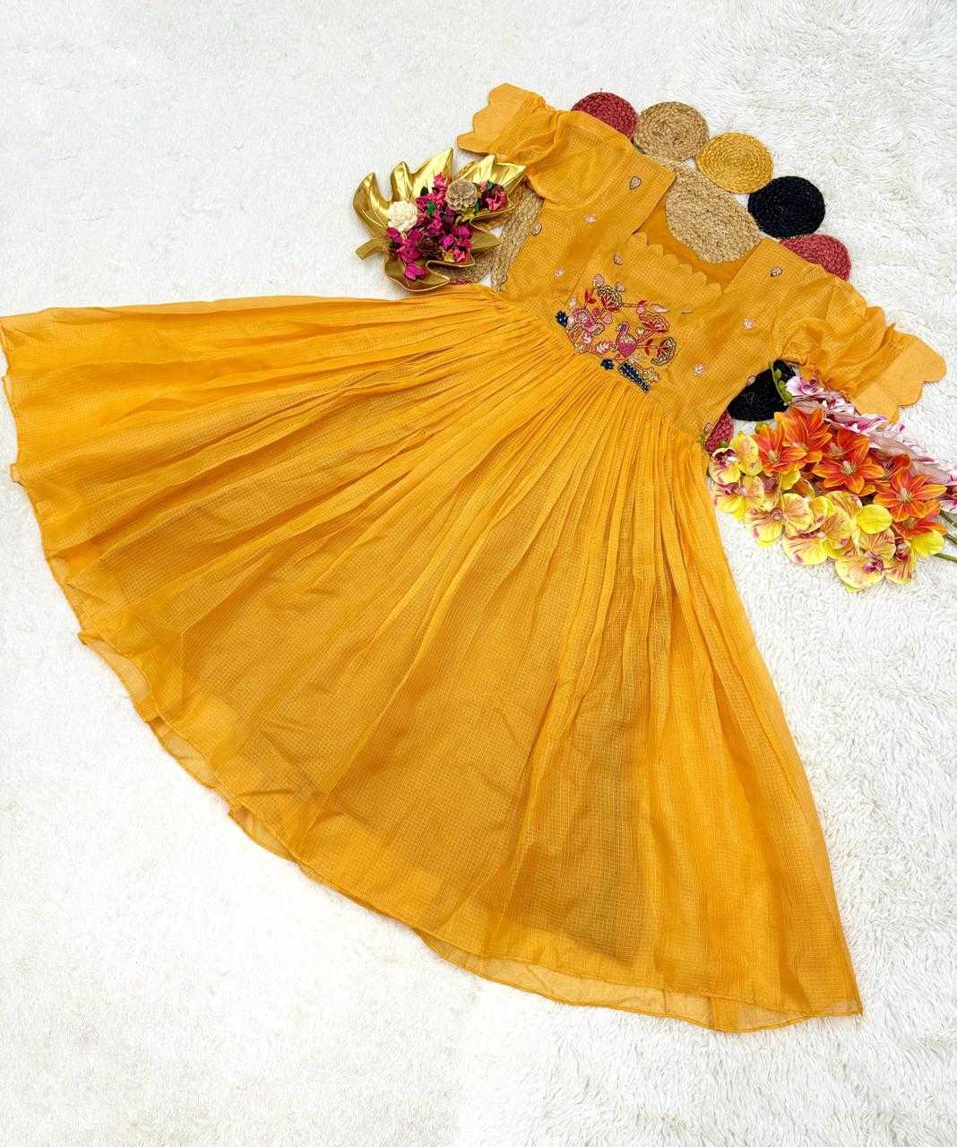 Ynf Soft Kota RIN235 105 Kids Wear Festive Collections Wholesale Kids Gown Kids Ethnic Gowns Kids Festive Wear Manufacturer- Kids Exports