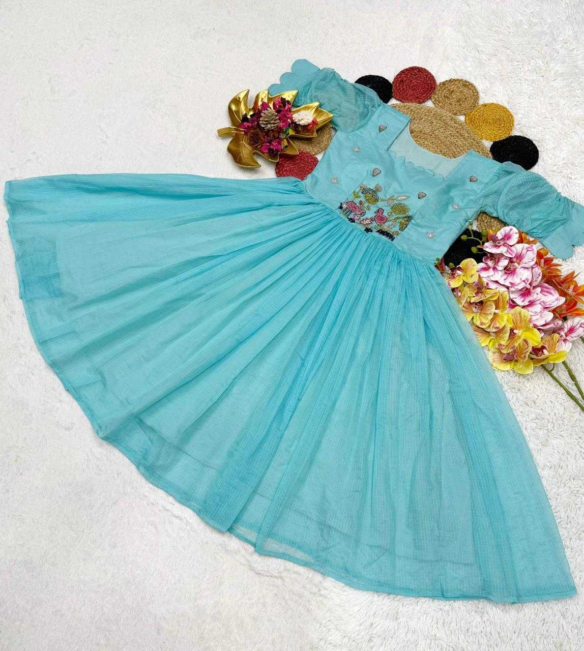 Ynf Soft Kota RIN235 105 Kids Wear Festive Collections Wholesale Kids Gown Kids Ethnic Gowns Kids Festive Wear Manufacturer- Kids Exports