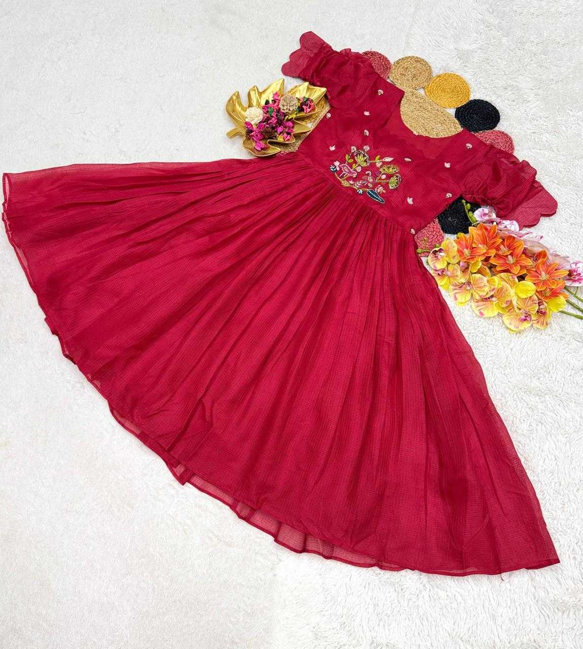 Ynf Soft Kota RIN235 105 Kids Wear Festive Collections Wholesale Kids Gown Kids Ethnic Gowns Kids Festive Wear Manufacturer- Kids Exports