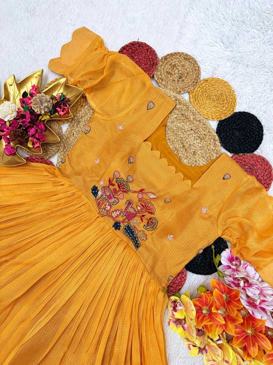 Ynf Soft Kota RIN235 105 Kids Wear Festive Collections Wholesale Kids Gown Kids Ethnic Gowns Kids Festive Wear Manufacturer- Kids Exports