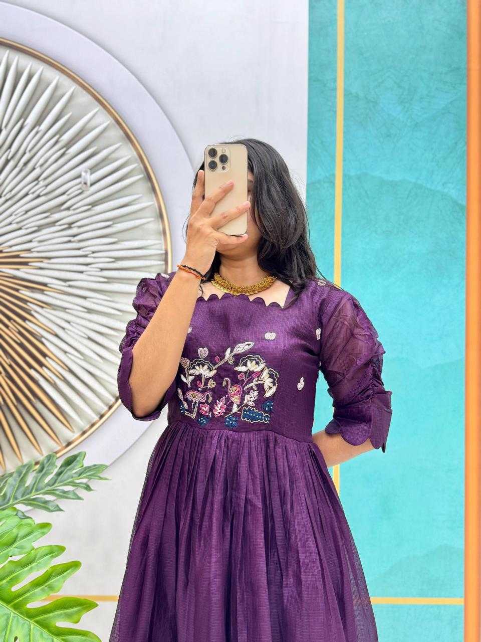 Ynf Soft Kota RIN235 105 Kids Wear Festive Collections Wholesale Kids Gown Kids Ethnic Gowns Kids Festive Wear Manufacturer- Kids Exports