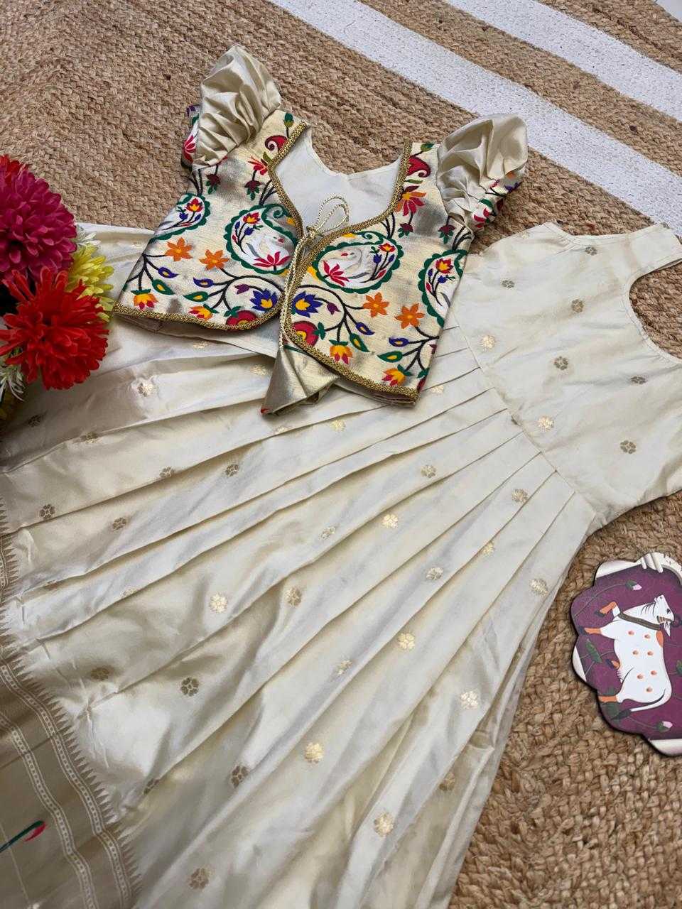 Ynf Soft Silk RIN235 Paithani Kids Wear Wholesale Kids Lehenga Kids Designer Frock Kids Festive Wear Manufacturer- Kids Exports