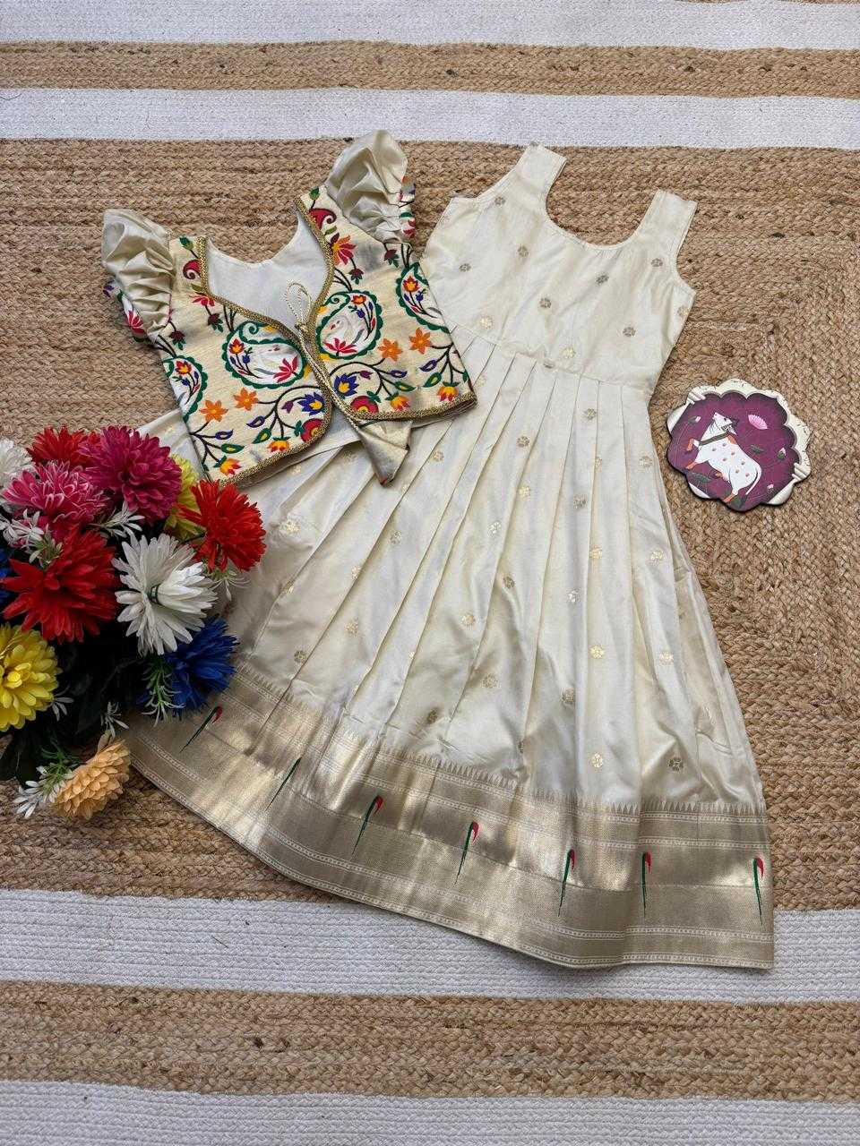 Ynf Soft Silk RIN235 Paithani Kids Wear Wholesale Kids Lehenga Kids Designer Frock Kids Festive Wear Manufacturer- Kids Exports