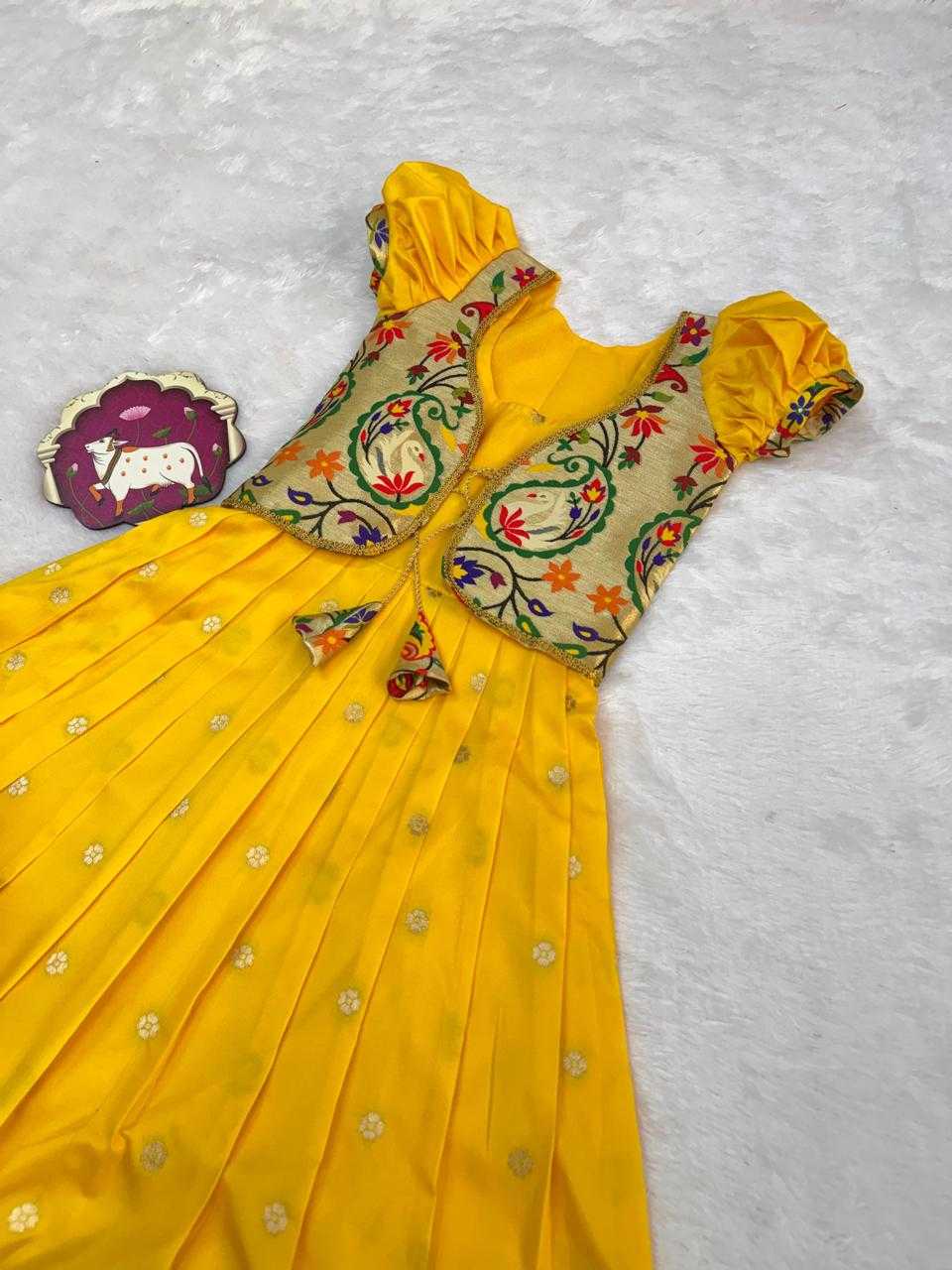 Ynf Soft Silk RIN235 Paithani Kids Wear Wholesale Kids Lehenga Kids Designer Frock Kids Festive Wear Manufacturer- Kids Exports