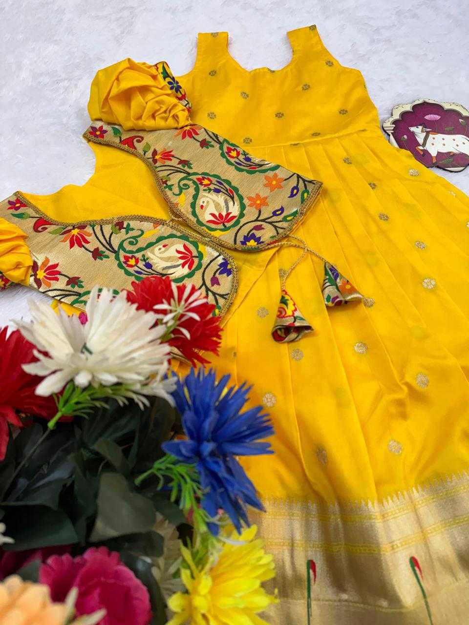 Ynf Soft Silk RIN235 Paithani Kids Wear Wholesale Kids Lehenga Kids Designer Frock Kids Festive Wear Manufacturer- Kids Exports