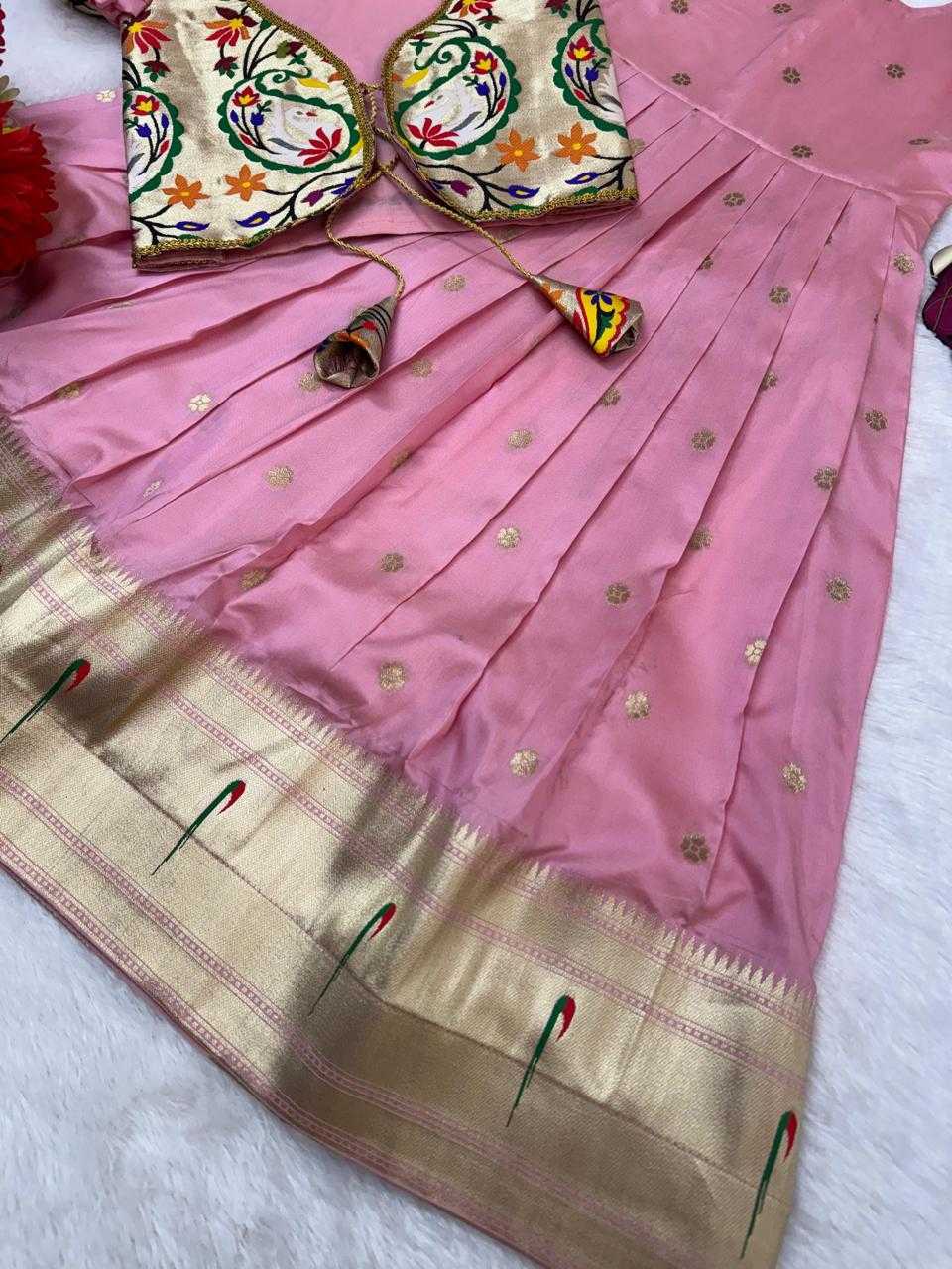 Ynf Soft Silk RIN235 Paithani Kids Wear Wholesale Kids Lehenga Kids Designer Frock Kids Festive Wear Manufacturer- Kids Exports