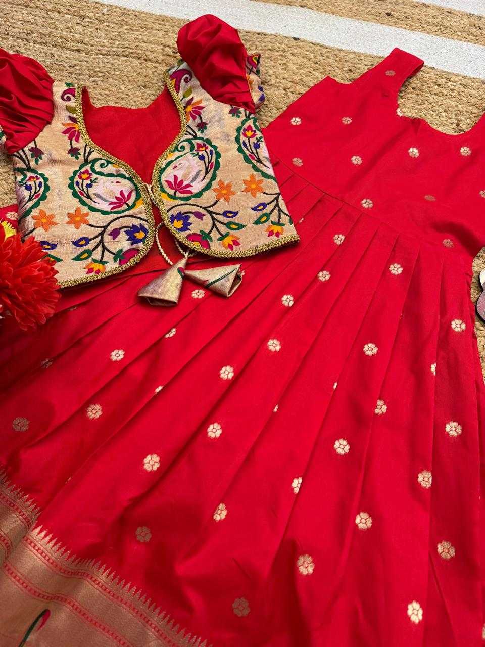 Ynf Soft Silk RIN235 Paithani Kids Wear Wholesale Kids Lehenga Kids Designer Frock Kids Festive Wear Manufacturer- Kids Exports