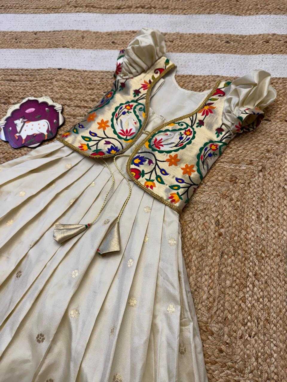 Ynf Soft Silk RIN235 Paithani Kids Wear Wholesale Kids Lehenga Kids Designer Frock Kids Festive Wear Manufacturer- Kids Exports