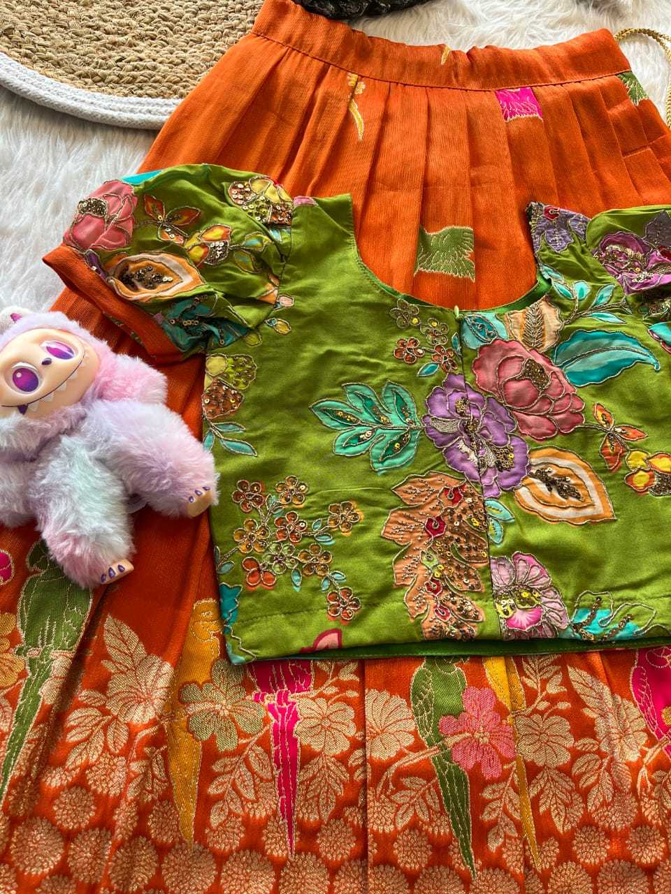 Ynf Tissue Silk RIN235 134 Kids Wear Festive Collections Wholesale Kids Lehenga Kids Lehenga Choli Baby Girl Lehenga Manufacturer- Kids Exports