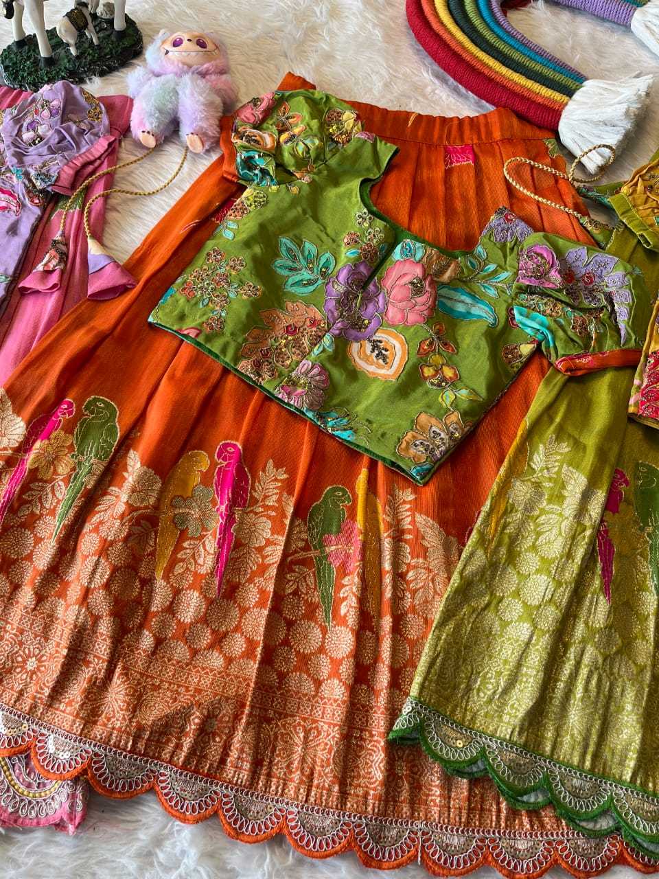 Ynf Tissue Silk RIN235 134 Kids Wear Festive Collections Wholesale Kids Lehenga Kids Lehenga Choli Baby Girl Lehenga Manufacturer- Kids Exports