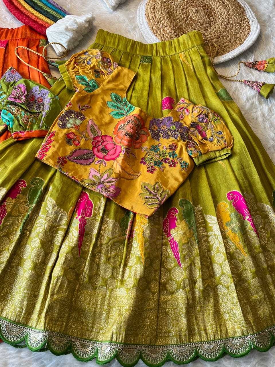 Ynf Tissue Silk RIN235 134 Kids Wear Festive Collections Wholesale Kids Lehenga Kids Lehenga Choli Baby Girl Lehenga Manufacturer- Kids Exports