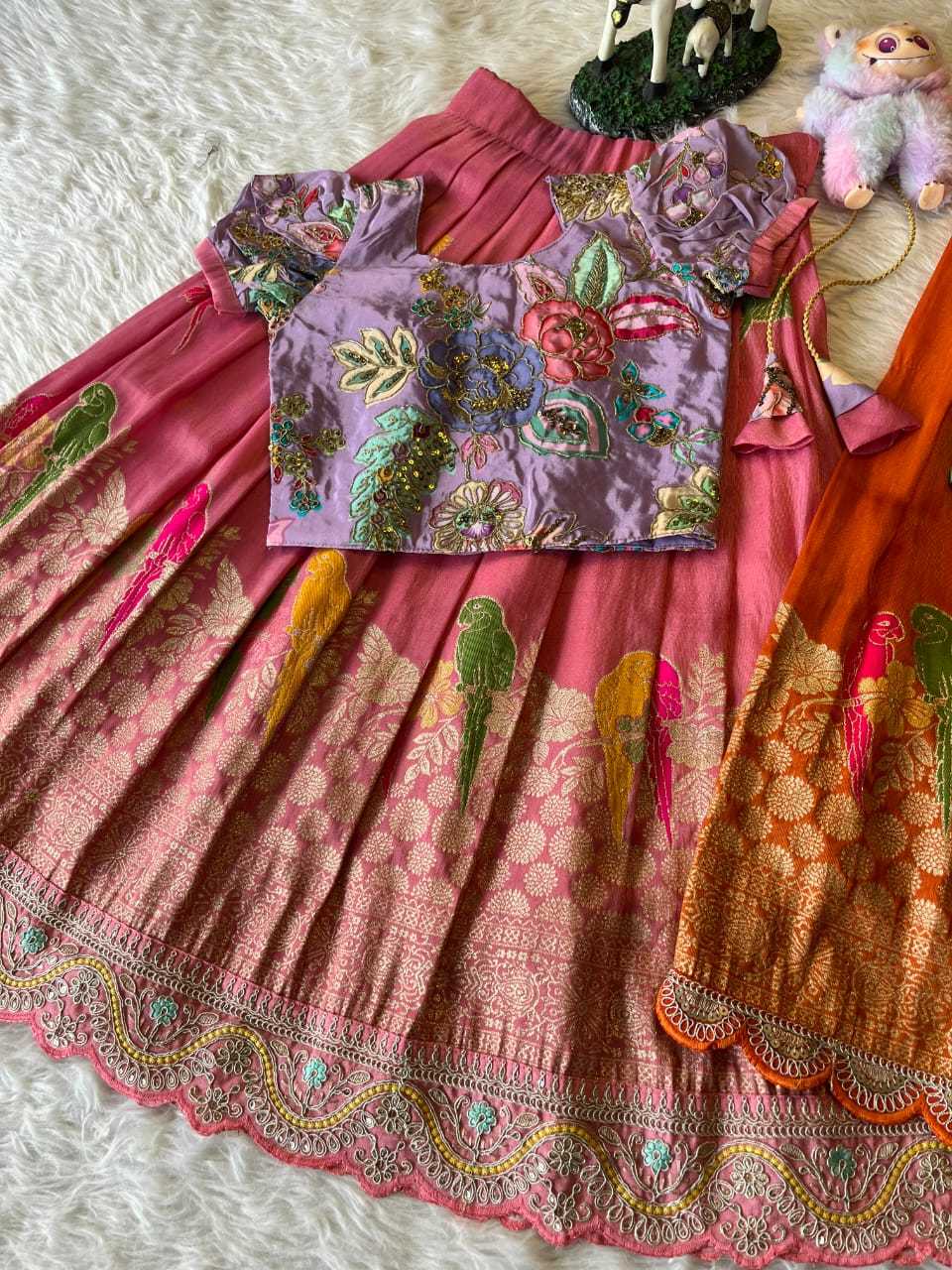 Ynf Tissue Silk RIN235 134 Kids Wear Festive Collections Wholesale Kids Lehenga Kids Lehenga Choli Baby Girl Lehenga Manufacturer- Kids Exports