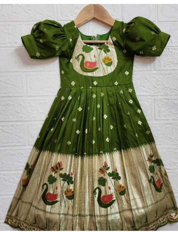 Ynf Tissue Silk RIN235 Gown Kids Wear Wholesale Kids Gown Kids Festive Wear Kids Party Wear Ethnic Manufacturer- Kids Exports