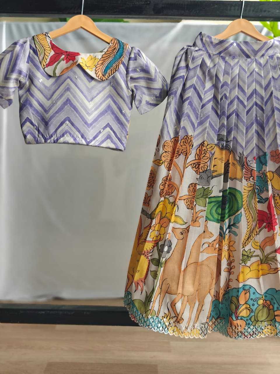 Ynf Tussar Silk KESH249 1001 Kids Wear Wholesale Kids Designer Frock Kids Traditional Outfits Kids Festive Wear Manufacturer- Kids Exports