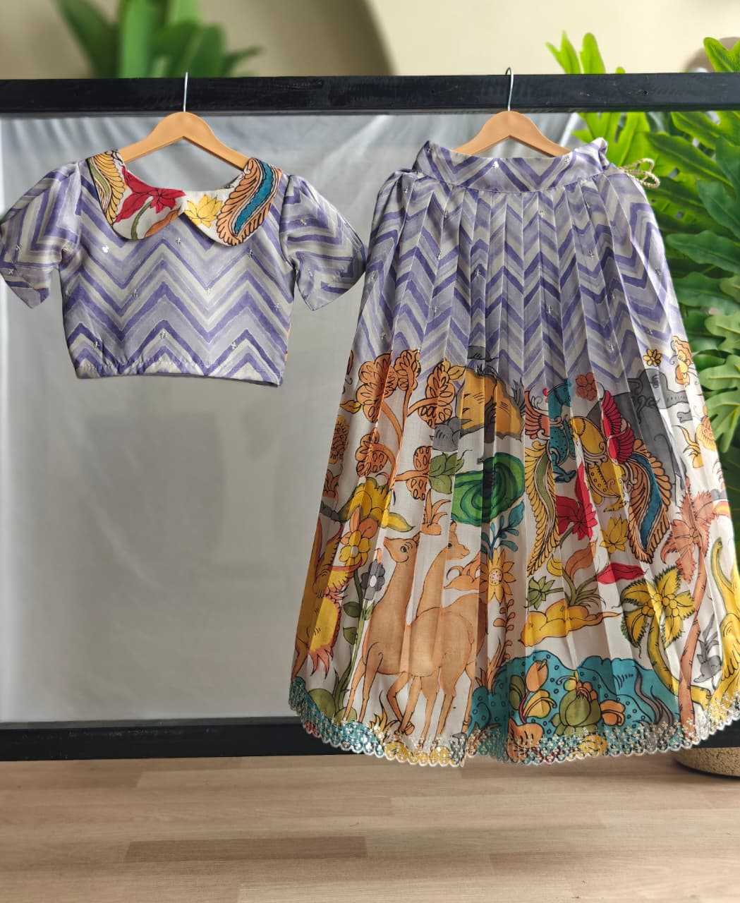 Ynf Tussar Silk KESH249 1001 Kids Wear Wholesale Kids Designer Frock Kids Traditional Outfits Kids Festive Wear Manufacturer- Kids Exports