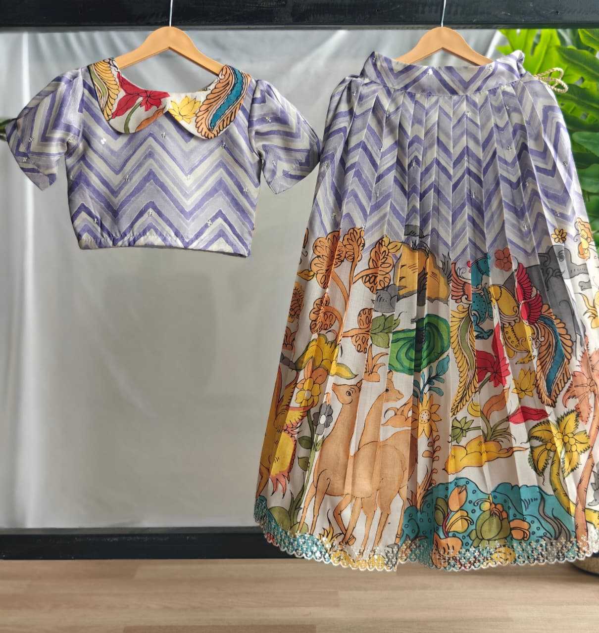 Ynf Tussar Silk KESH249 1001 Kids Wear Wholesale Kids Designer Frock Kids Traditional Outfits Kids Festive Wear Manufacturer- Kids Exports