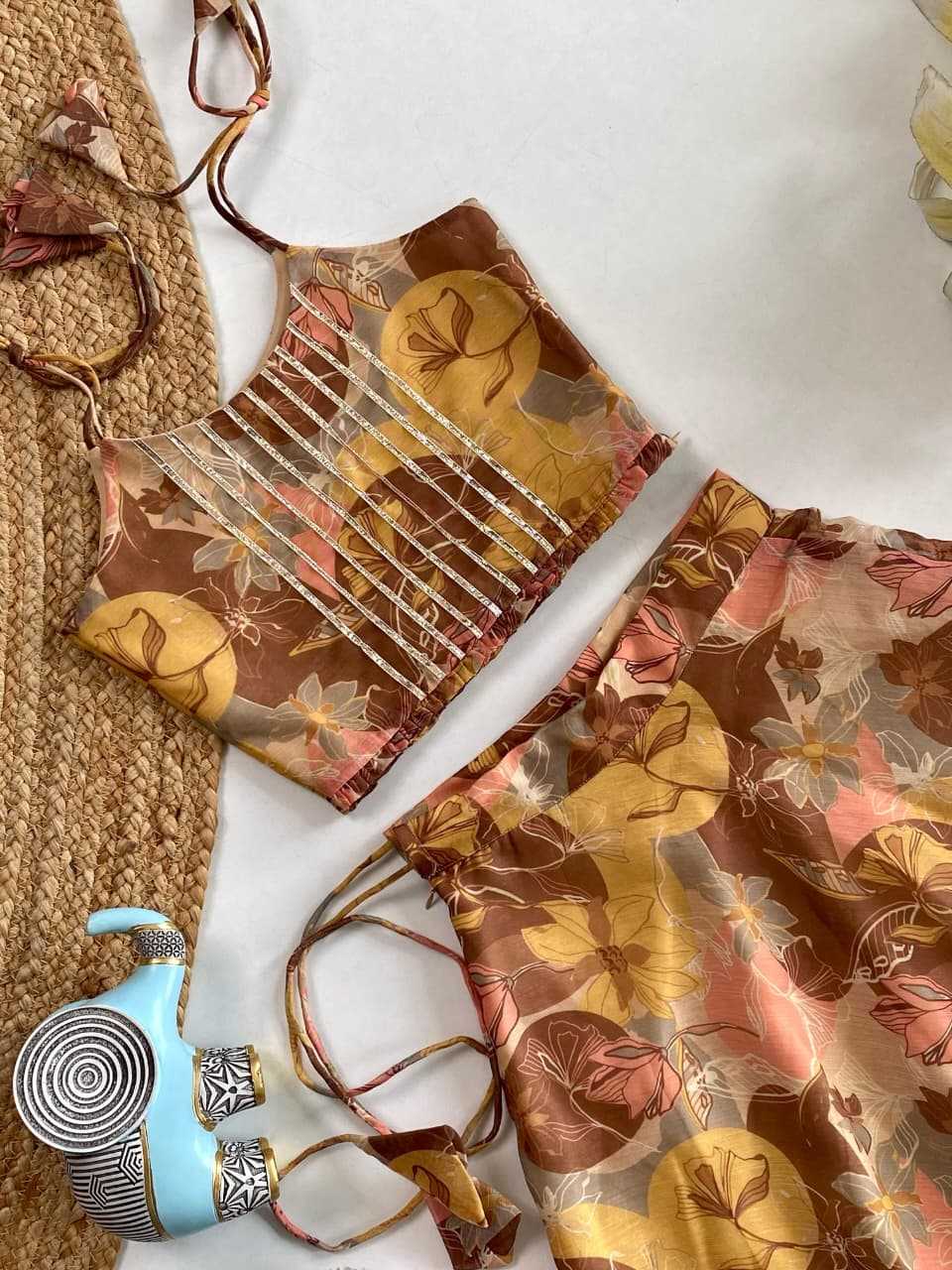 Ynf Chanderi Soft KESH249 tie-up top Kids Wear Wholesale Kids Lehenga Kids Lehenga Choli Baby Girl Lehenga Manufacturer- Kids Exports