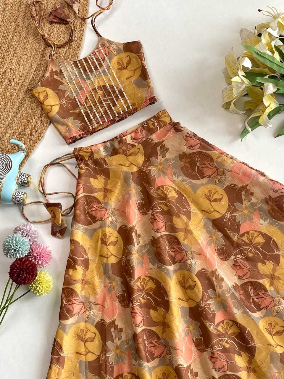 Ynf Chanderi Soft KESH249 tie-up top Kids Wear Wholesale Kids Lehenga Kids Lehenga Choli Baby Girl Lehenga Manufacturer- Kids Exports