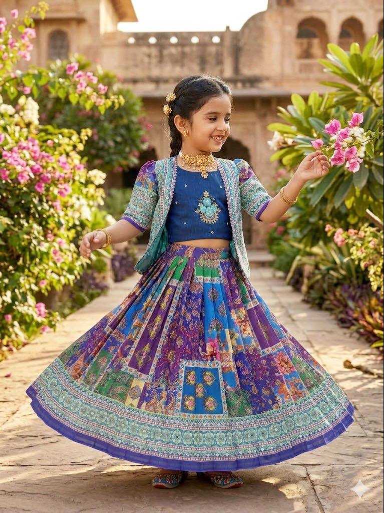 Ynf Chinon Silk KESH642 098 Kids Wear Wholesale Kids Lehenga Kids Designer Frock Kids Party Wear Ethnic Manufacturer- Kids Exports
