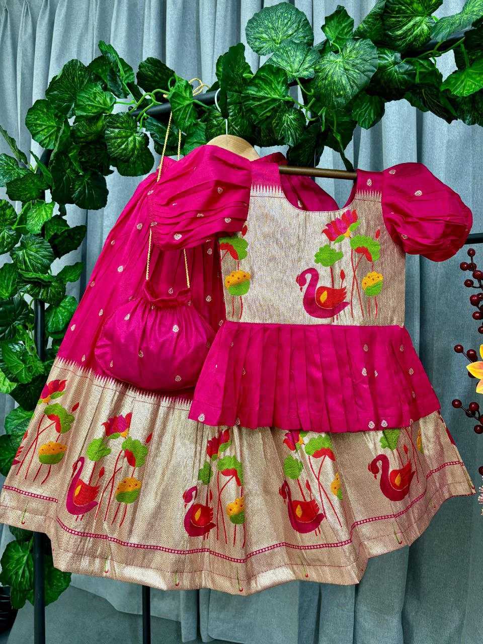 Ynf Cotton KESH107 POUR Kids Wear Wholesale Girls Cotton Frocks Kids Designer Frock Kids Party Wear Ethnic Manufacturer- Kids Exports