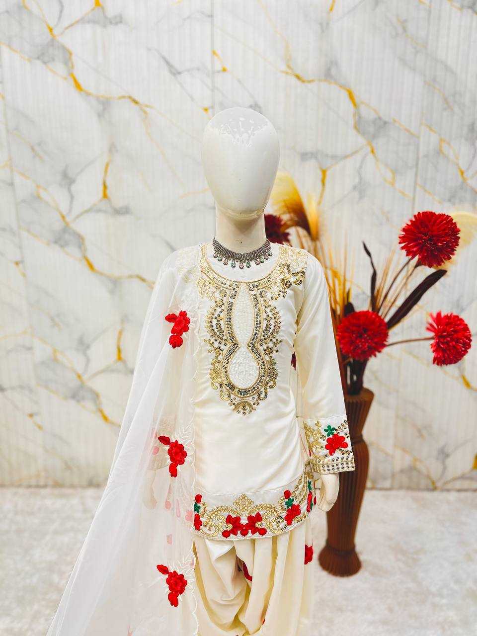 Ynf Crepe KESH415 245 Kids Wear Wholesale Kids Sharara Embroidered Frock Kids Party Wear Ethnic Manufacturer- Kids Exports