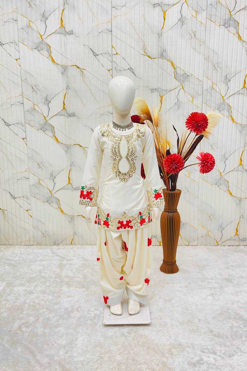 Ynf Crepe KESH415 245 Kids Wear Wholesale Kids Sharara Embroidered Frock Kids Party Wear Ethnic Manufacturer- Kids Exports