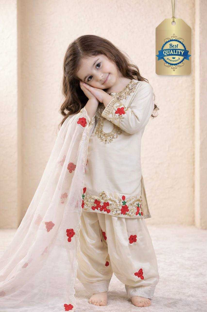 Ynf Crepe KESH415 245 Kids Wear Wholesale Kids Sharara Embroidered Frock Kids Party Wear Ethnic Manufacturer- Kids Exports