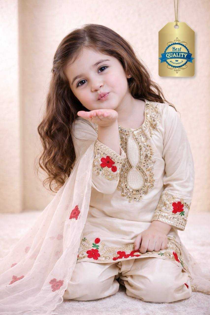 Ynf Crepe KESH415 245 Kids Wear Wholesale Kids Sharara Embroidered Frock Kids Party Wear Ethnic Manufacturer- Kids Exports