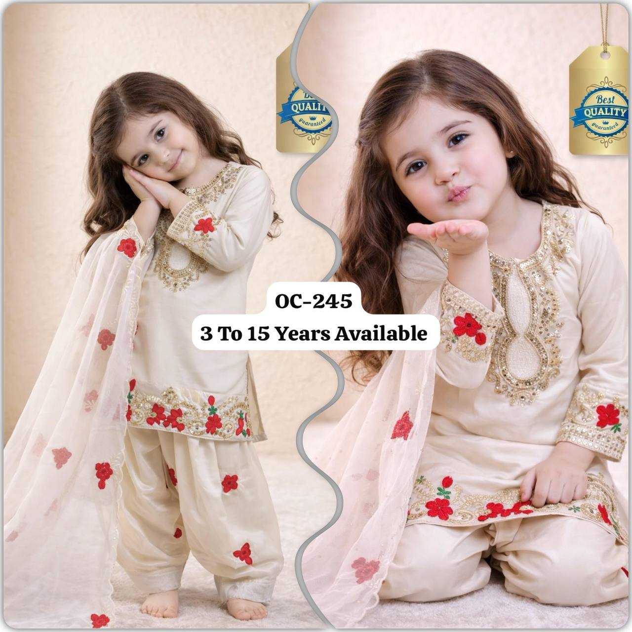 Ynf Crepe KESH415 245 Kids Wear Wholesale Kids Sharara Embroidered Frock Kids Party Wear Ethnic Manufacturer- Kids Exports