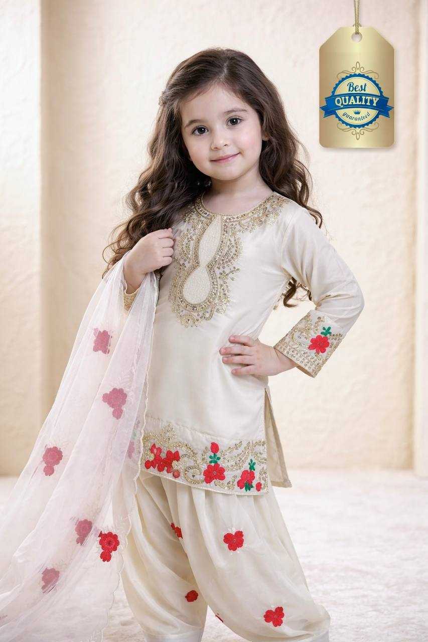Ynf Crepe KESH415 245 Kids Wear Wholesale Kids Sharara Embroidered Frock Kids Party Wear Ethnic Manufacturer- Kids Exports