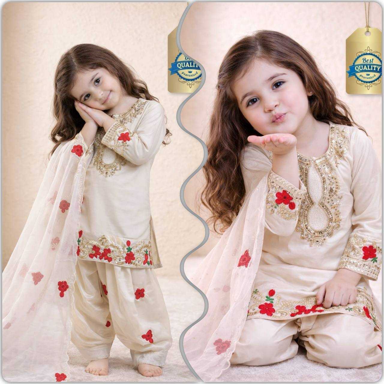 Ynf Crepe KESH415 245 Kids Wear Wholesale Kids Sharara Embroidered Frock Kids Party Wear Ethnic Manufacturer- Kids Exports