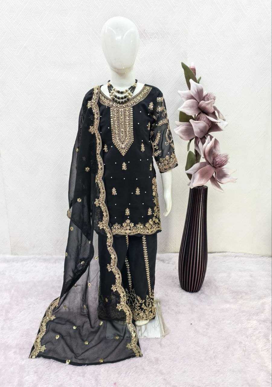 Ynf Georgette KESH461 242 Kids Wear Wholesale Kids Co-ord Set Girls Kurti Kids Party Wear Ethnic Manufacturer- Kids Exports