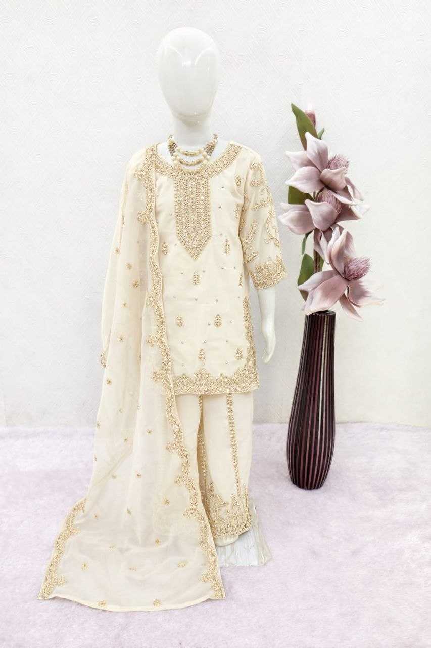 Ynf Georgette KESH461 242 Kids Wear Wholesale Kids Co-ord Set Girls Kurti Kids Party Wear Ethnic Manufacturer- Kids Exports