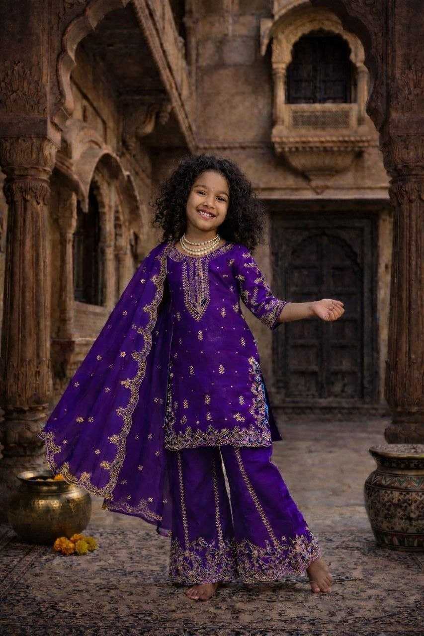 Ynf Georgette KESH461 242 Kids Wear Wholesale Kids Co-ord Set Girls Kurti Kids Party Wear Ethnic Manufacturer- Kids Exports
