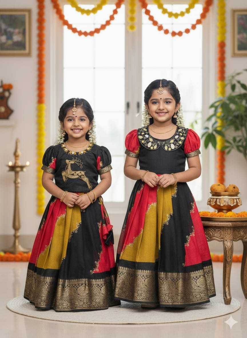 Ynf Georgette KESH505 Deer Kids Wear Wholesale Kids Lehenga Kids Designer Frock Kids Traditional Outfits Manufacturer- Kids Exports