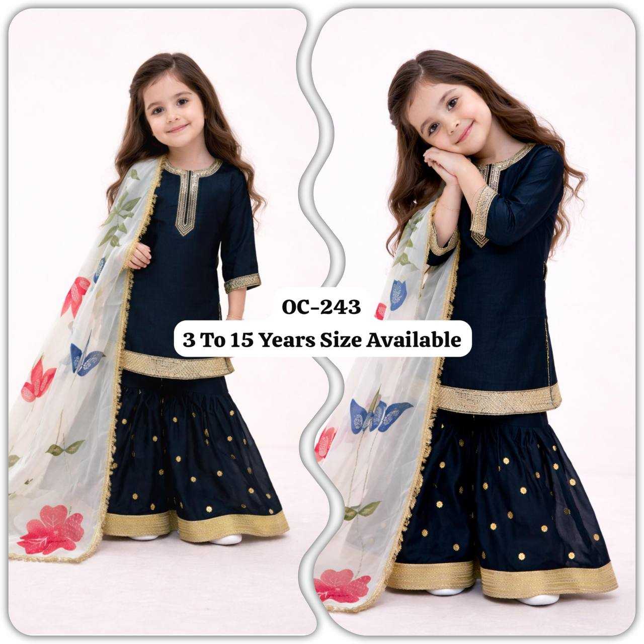 Ynf Pure Silk KESH415 243 Kids Wear Wholesale Kids Sharara Kids Designer Frock Kids Party Wear Ethnic Manufacturer- Kids Exports