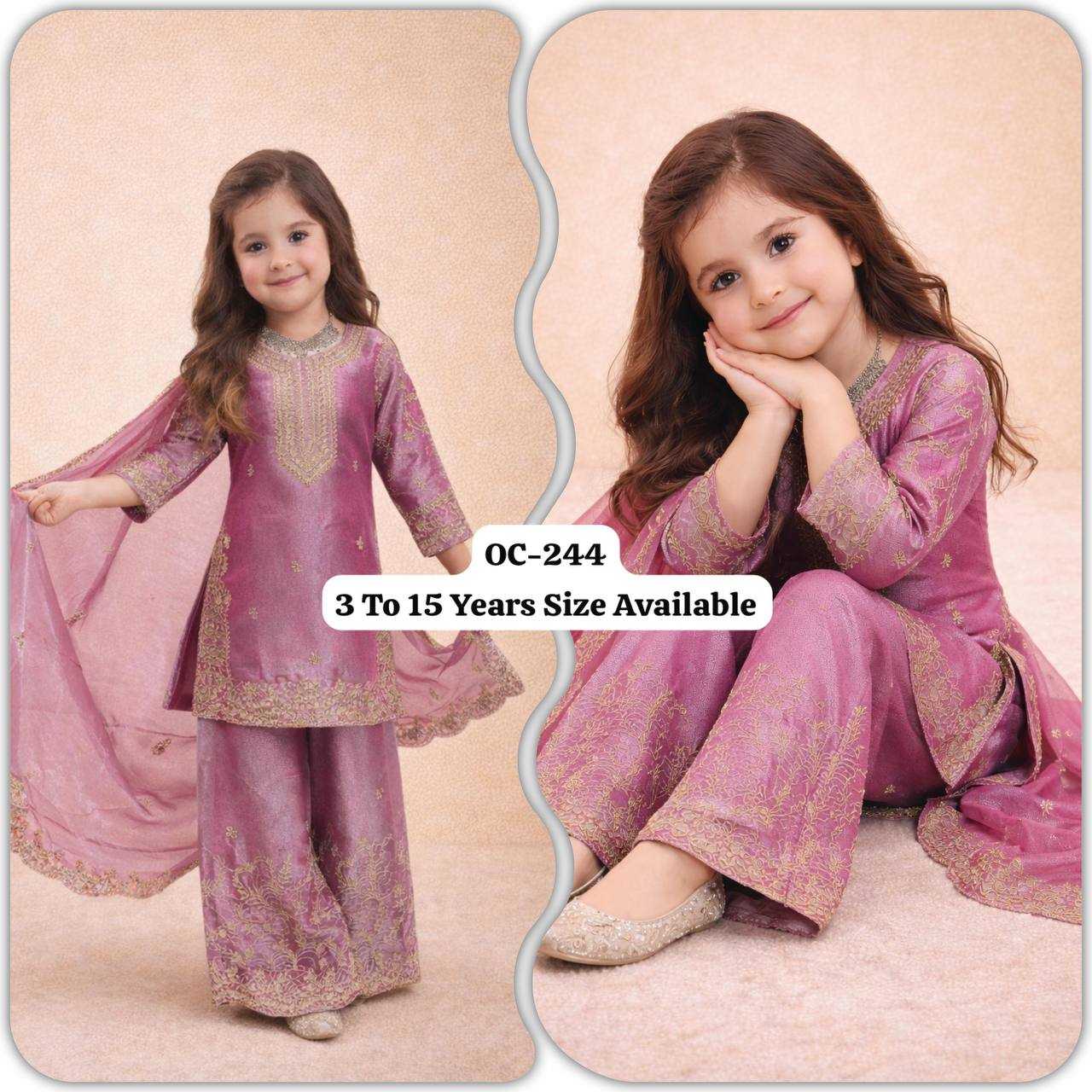 Ynf Pure Silk KESH415 244 Kids Wear Wholesale Kids Sharara Kids Designer Frock Kids Party Wear Ethnic Manufacturer- Kids Exports