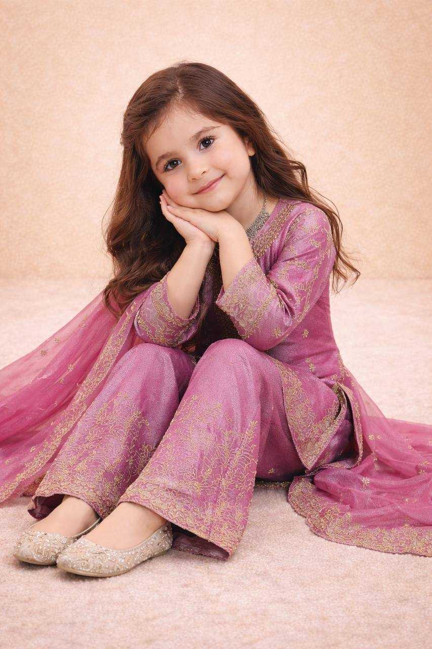 Ynf Pure Silk KESH415 244 Kids Wear Wholesale Kids Sharara Kids Designer Frock Kids Party Wear Ethnic Manufacturer- Kids Exports
