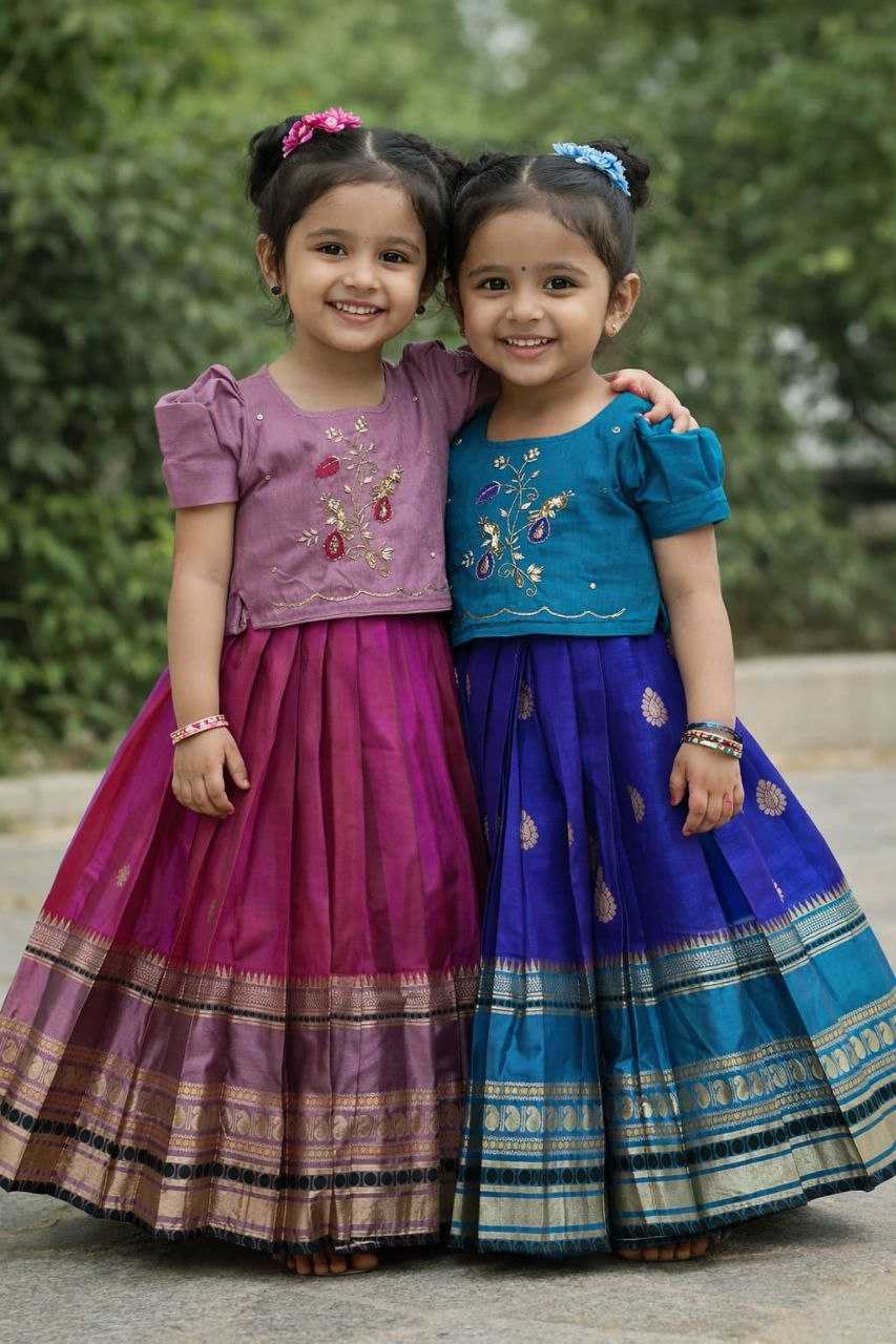 Ynf Pure Silk RIN161 PIC Kids Wear Wholesale Kids Lehenga Kids Designer Frock Kids Navratri Outfits Manufacturer- Kids Exports