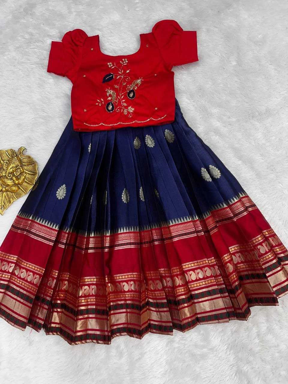 Ynf Pure Silk RIN161 PIC Kids Wear Wholesale Kids Lehenga Kids Designer Frock Kids Navratri Outfits Manufacturer- Kids Exports