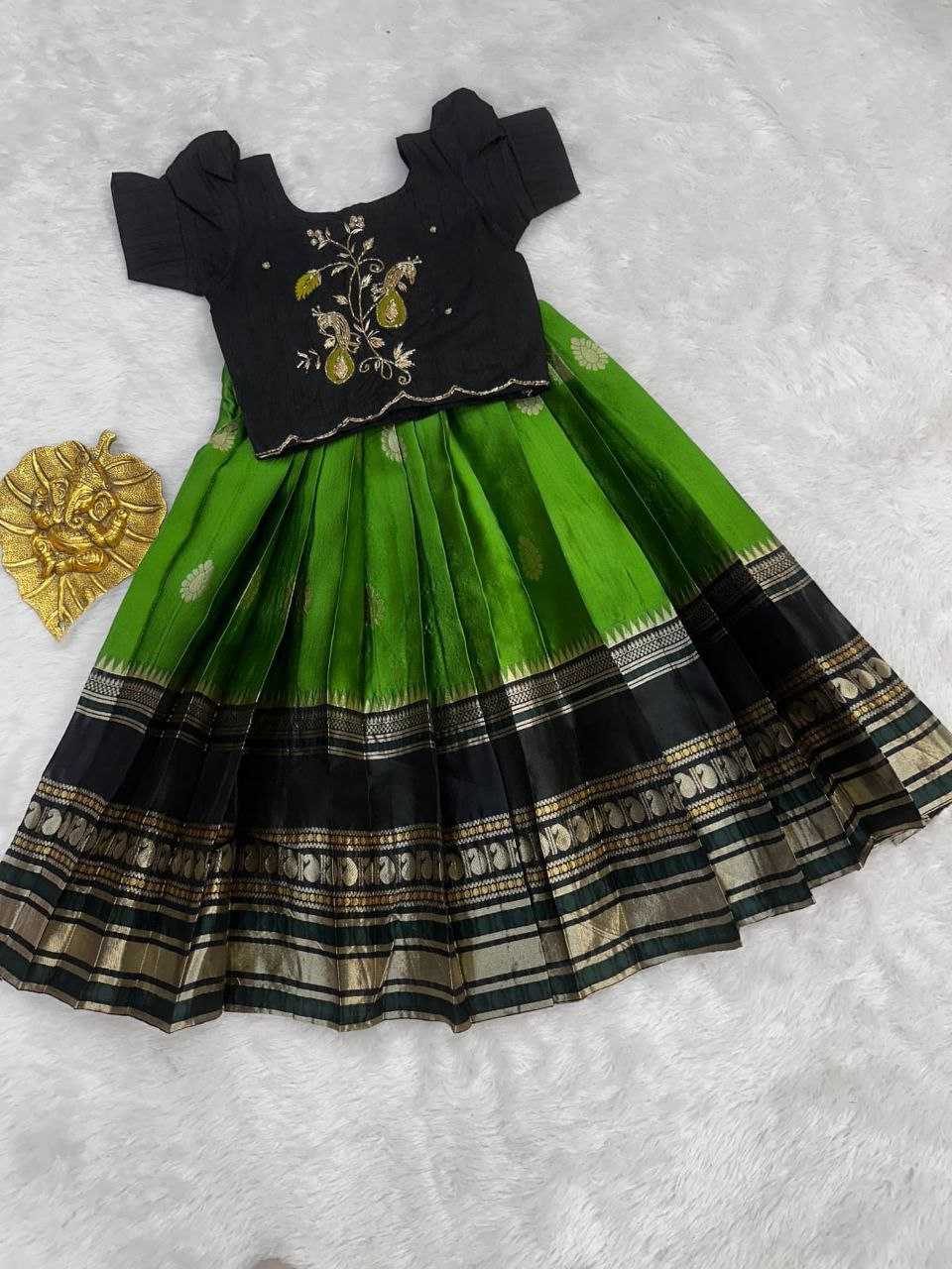 Ynf Pure Silk RIN161 PIC Kids Wear Wholesale Kids Lehenga Kids Designer Frock Kids Navratri Outfits Manufacturer- Kids Exports