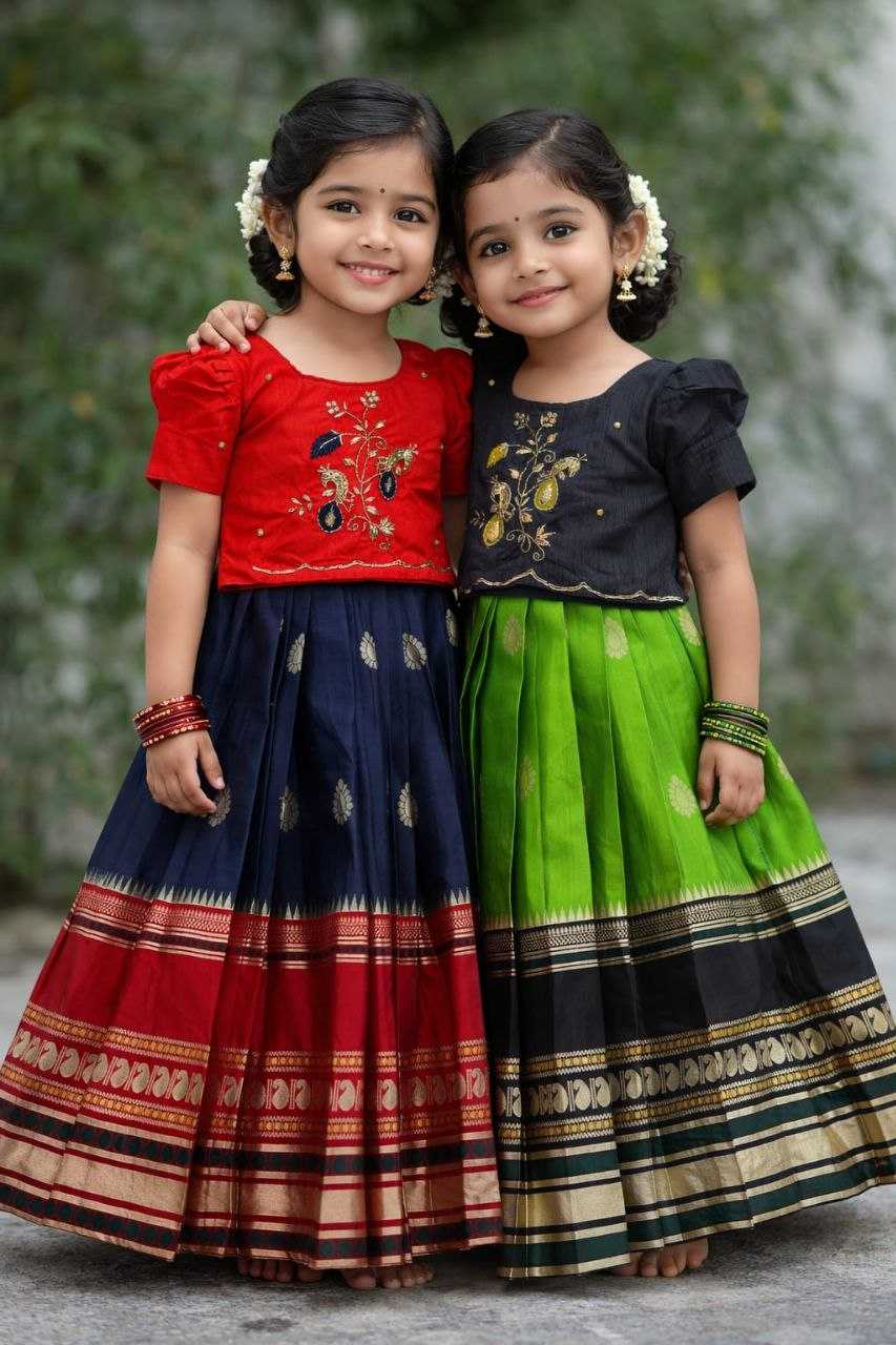 Ynf Pure Silk RIN161 PIC Kids Wear Wholesale Kids Lehenga Kids Designer Frock Kids Navratri Outfits Manufacturer- Kids Exports