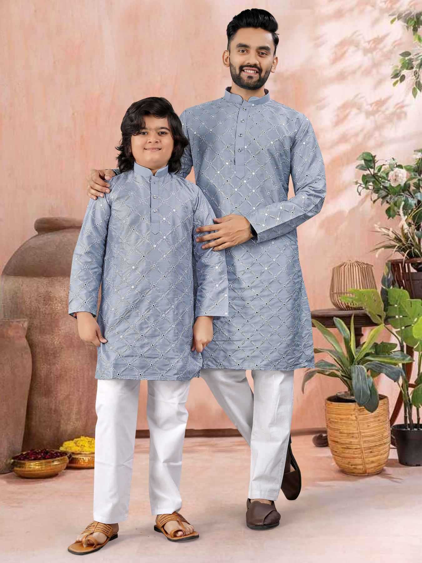 Ynf Soft Silk KESH747 GOLDEN Kids Wear Wholesale Boys Kurta Pyjama Kids Festive Wear Kids Party Wear Ethnic Manufacturer- Kids Exports