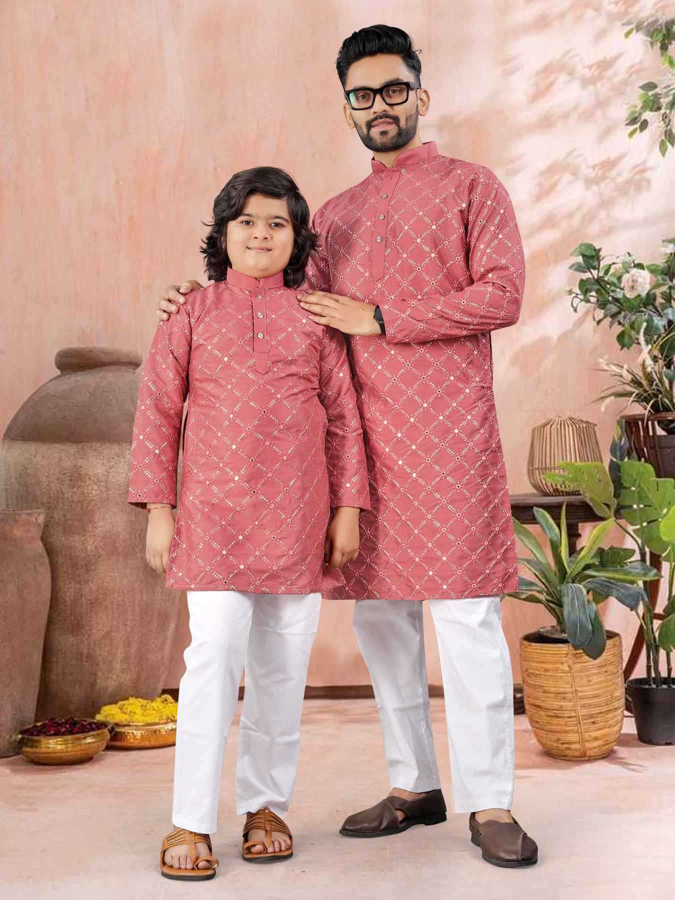 Ynf Soft Silk KESH747 GOLDEN Kids Wear Wholesale Boys Kurta Pyjama Kids Festive Wear Kids Party Wear Ethnic Manufacturer- Kids Exports