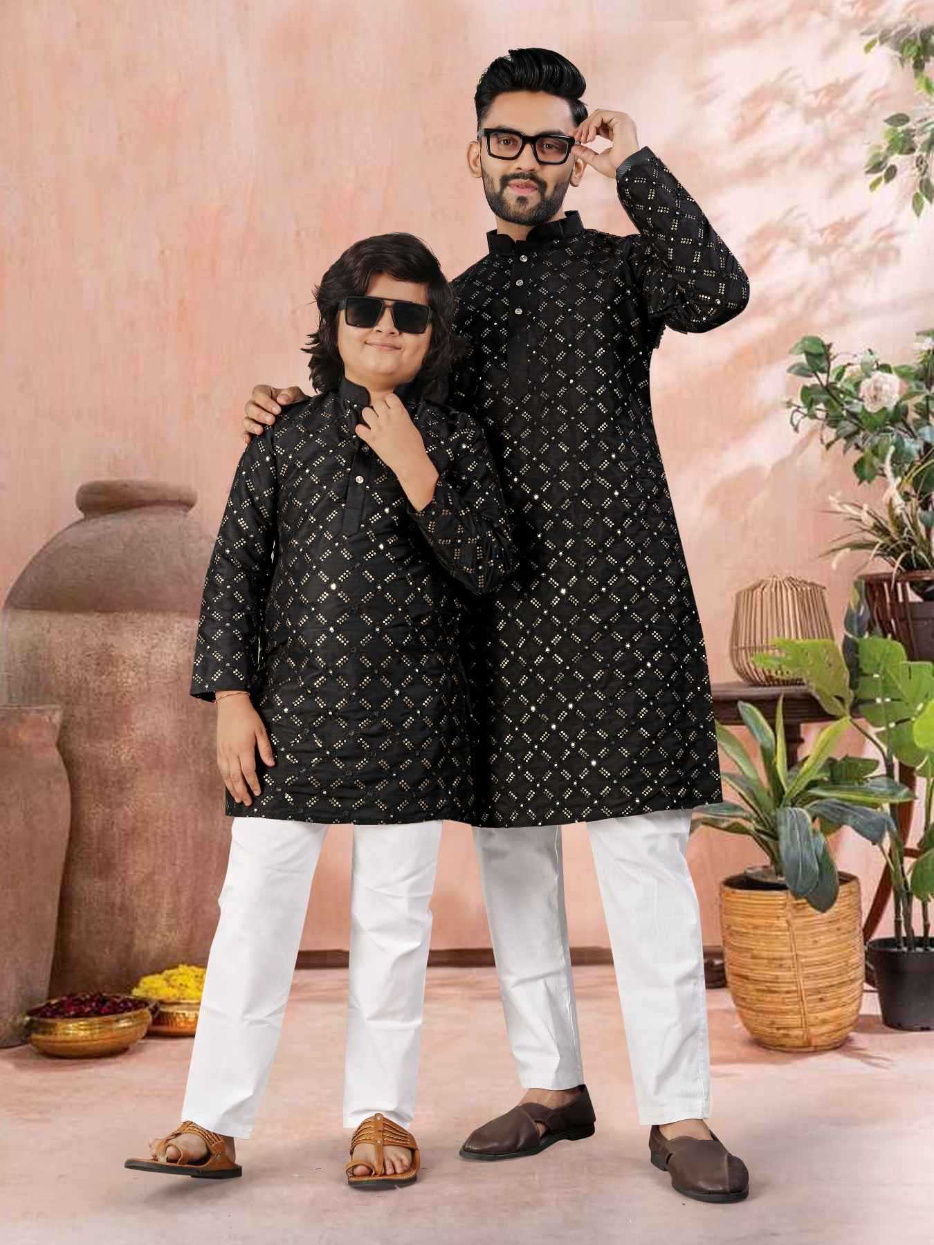 Ynf Soft Silk KESH747 GOLDEN Kids Wear Wholesale Boys Kurta Pyjama Kids Festive Wear Kids Party Wear Ethnic Manufacturer- Kids Exports